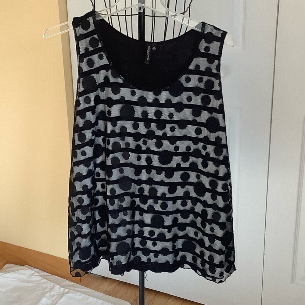 Susan Lawrence black and white unique tank top